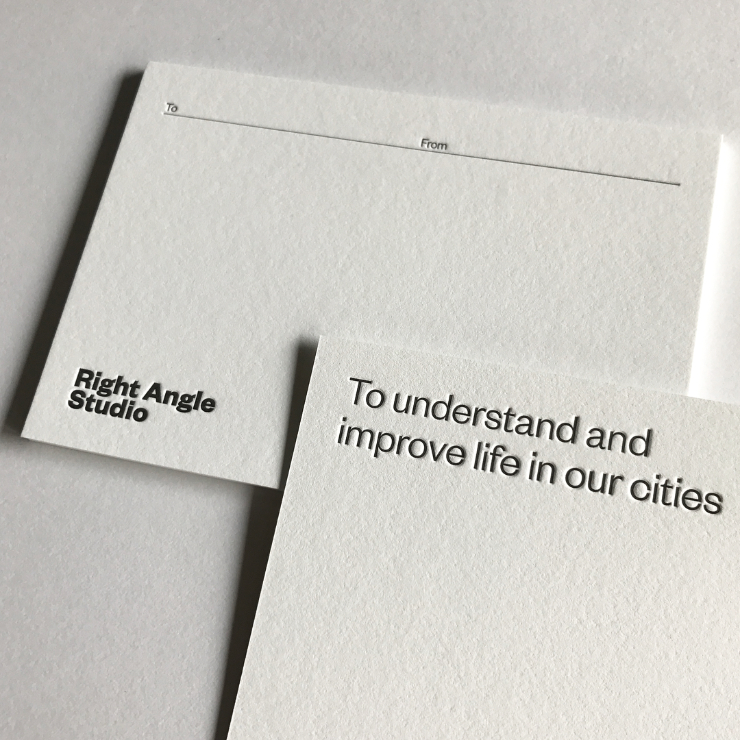 Letter Pressed Business Cards & With Compliments Slips for Right Angle Studio on Savoy 2