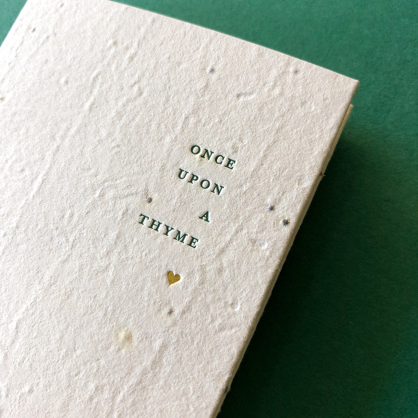 Letterpress and gold foil invitations designed for Cassy and Ben on thyme seeded paper 1