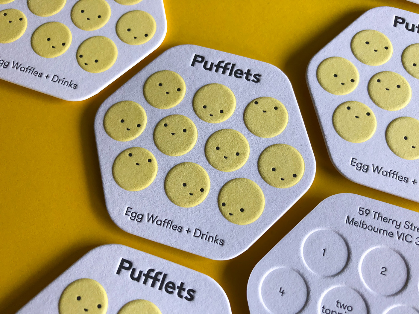 Unique letterpress embossed debossed loyalty cards for Pufflets on Savoy 4