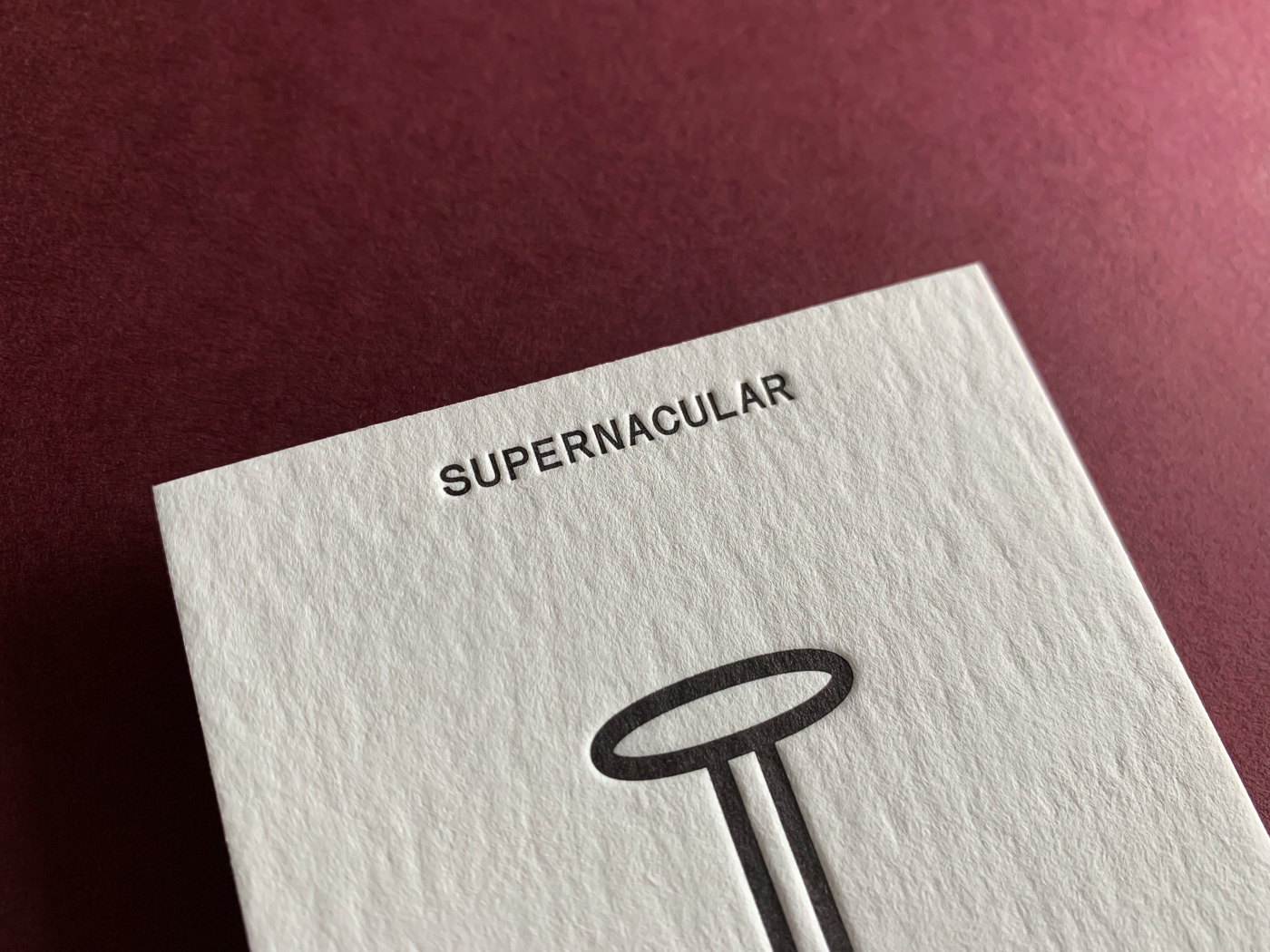 Unique letterpress promotional business card for Supernormal on Wild 2
